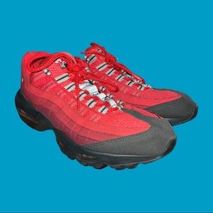 2014 Nike Air Max 95 OG SZ 10 Dark Ash Team Red Black Silver PRM 609048-202